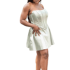 Ayana Elegant Olive Satin Dress