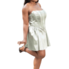 Ayana Elegant Olive Satin Dress